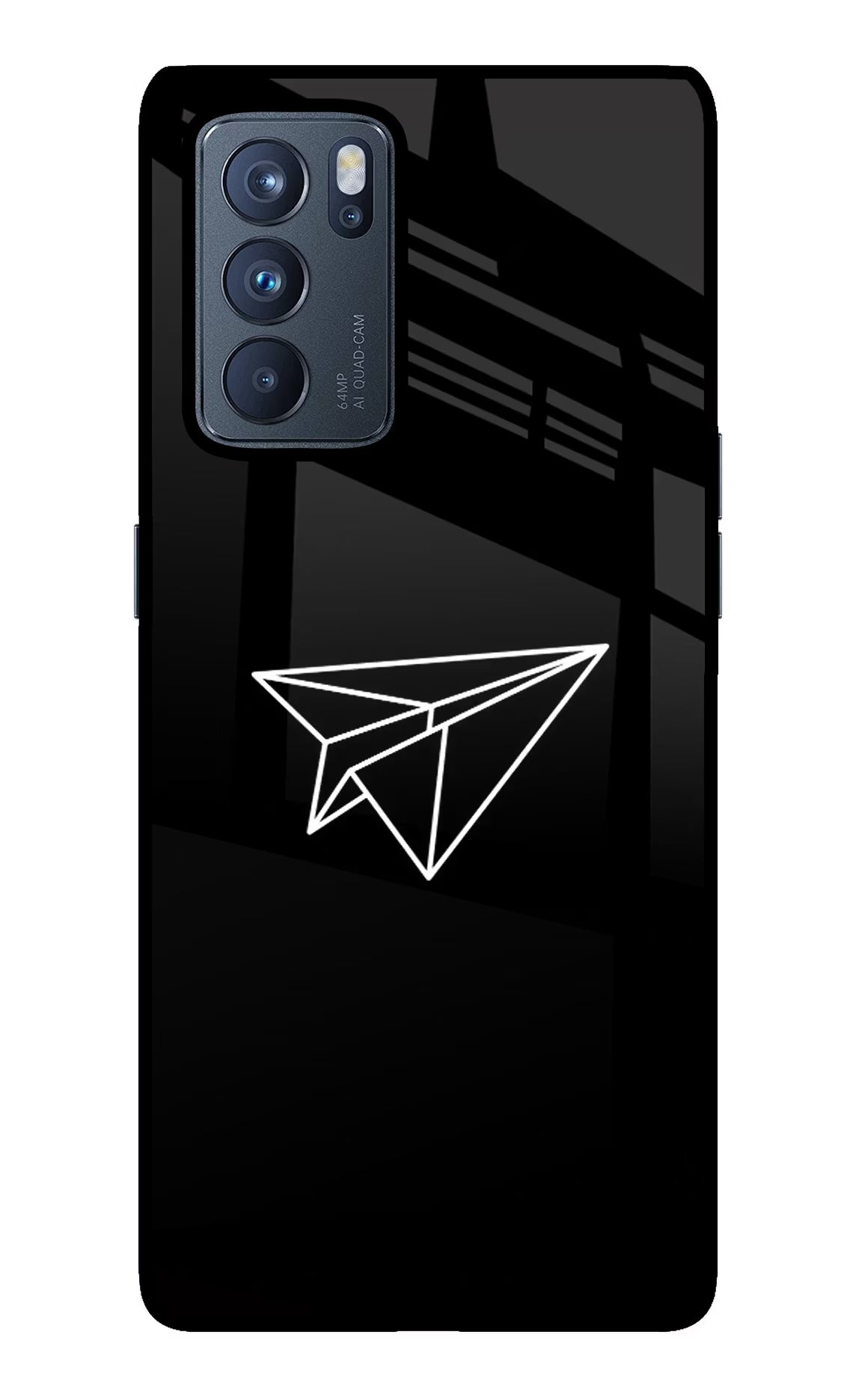 Paper Plane White Oppo Reno6 Pro 5G Glass Case