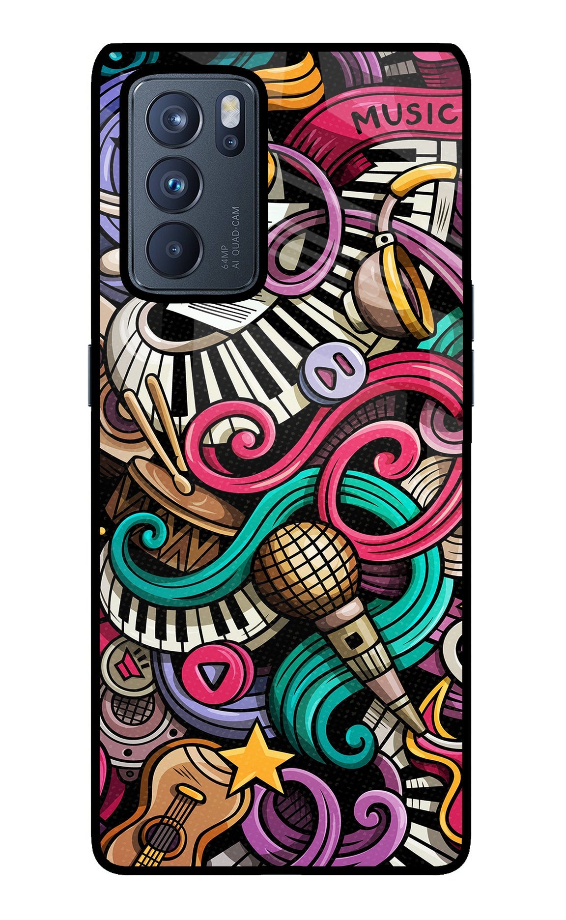 Music Abstract Oppo Reno6 Pro 5G Back Cover