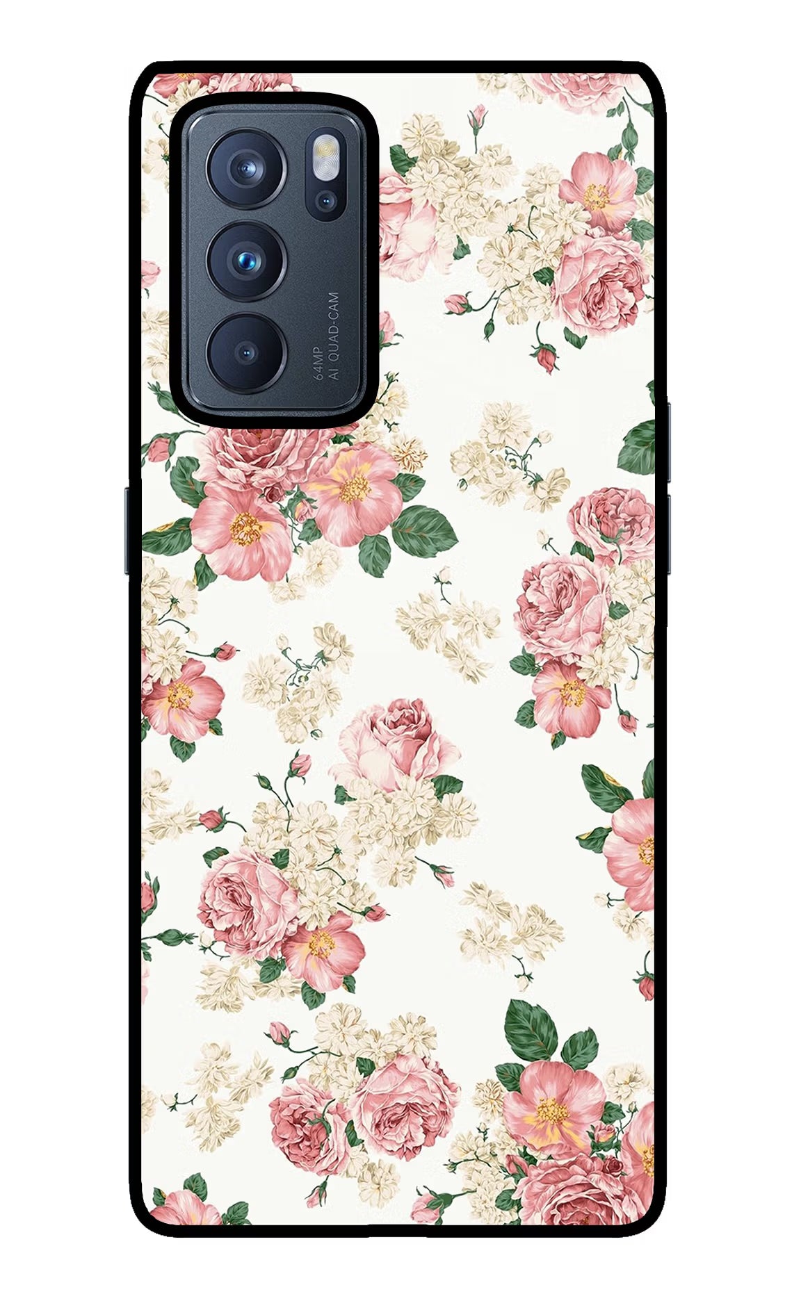 Flowers Oppo Reno6 Pro 5G Glass Case Back Cover by Casekaro