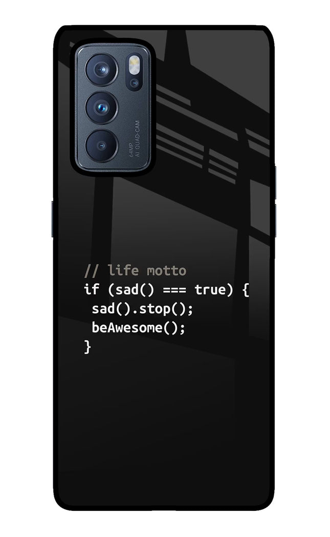 Life Motto Code Oppo Reno6 Pro 5G Glass Case