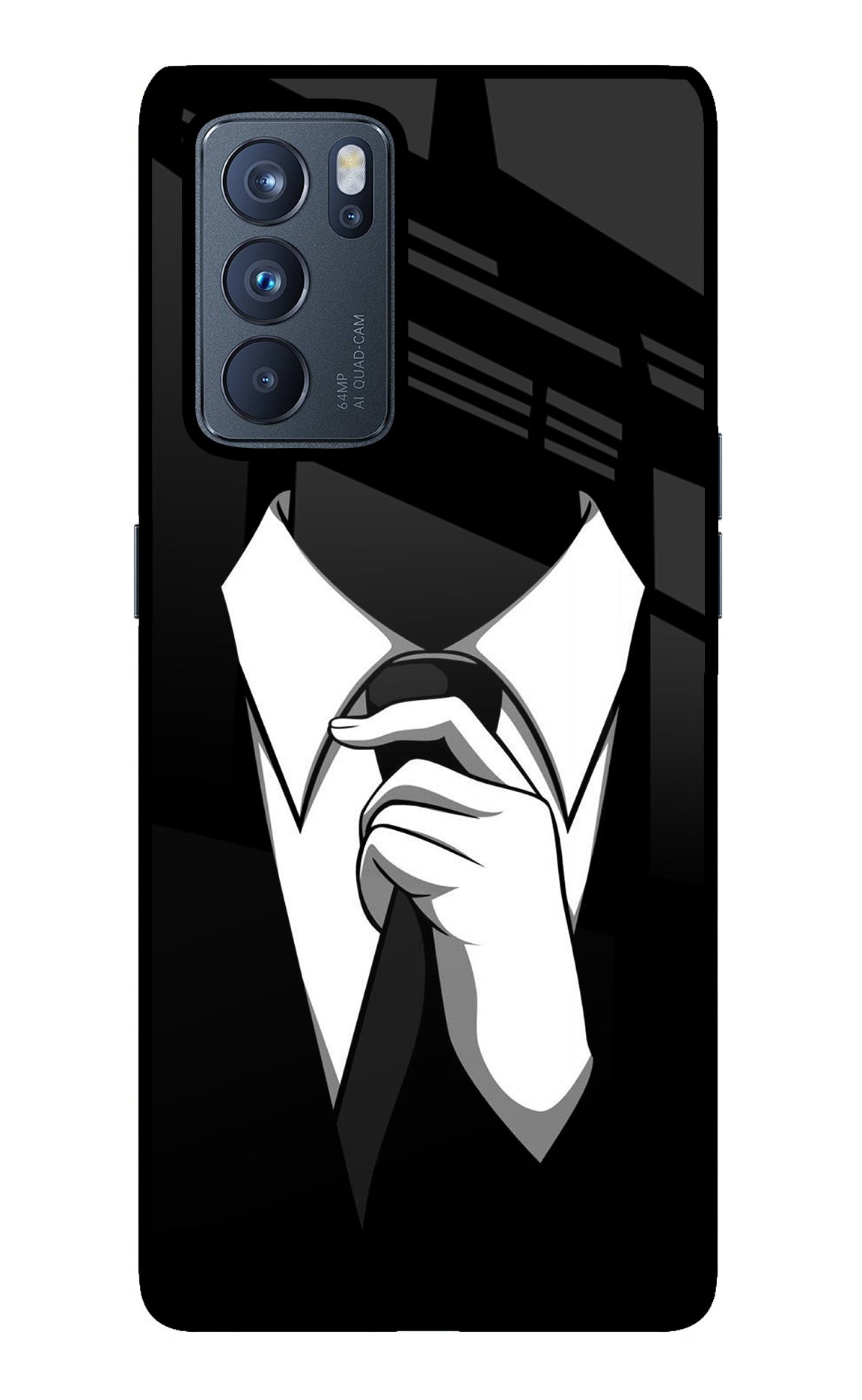 Black Tie Oppo Reno6 Pro 5G Back Cover
