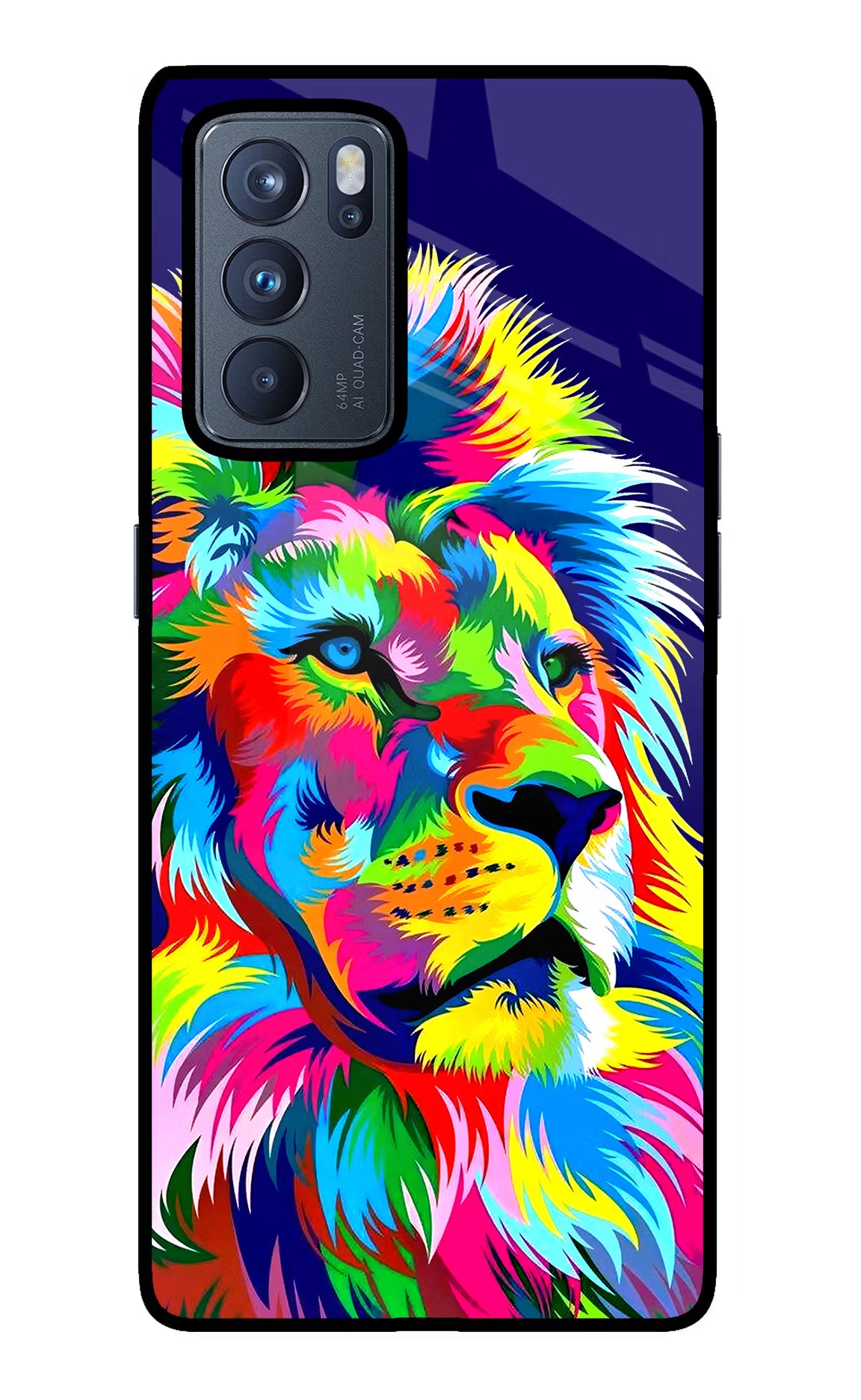 Vector Art Lion Oppo Reno6 Pro 5G Glass Case