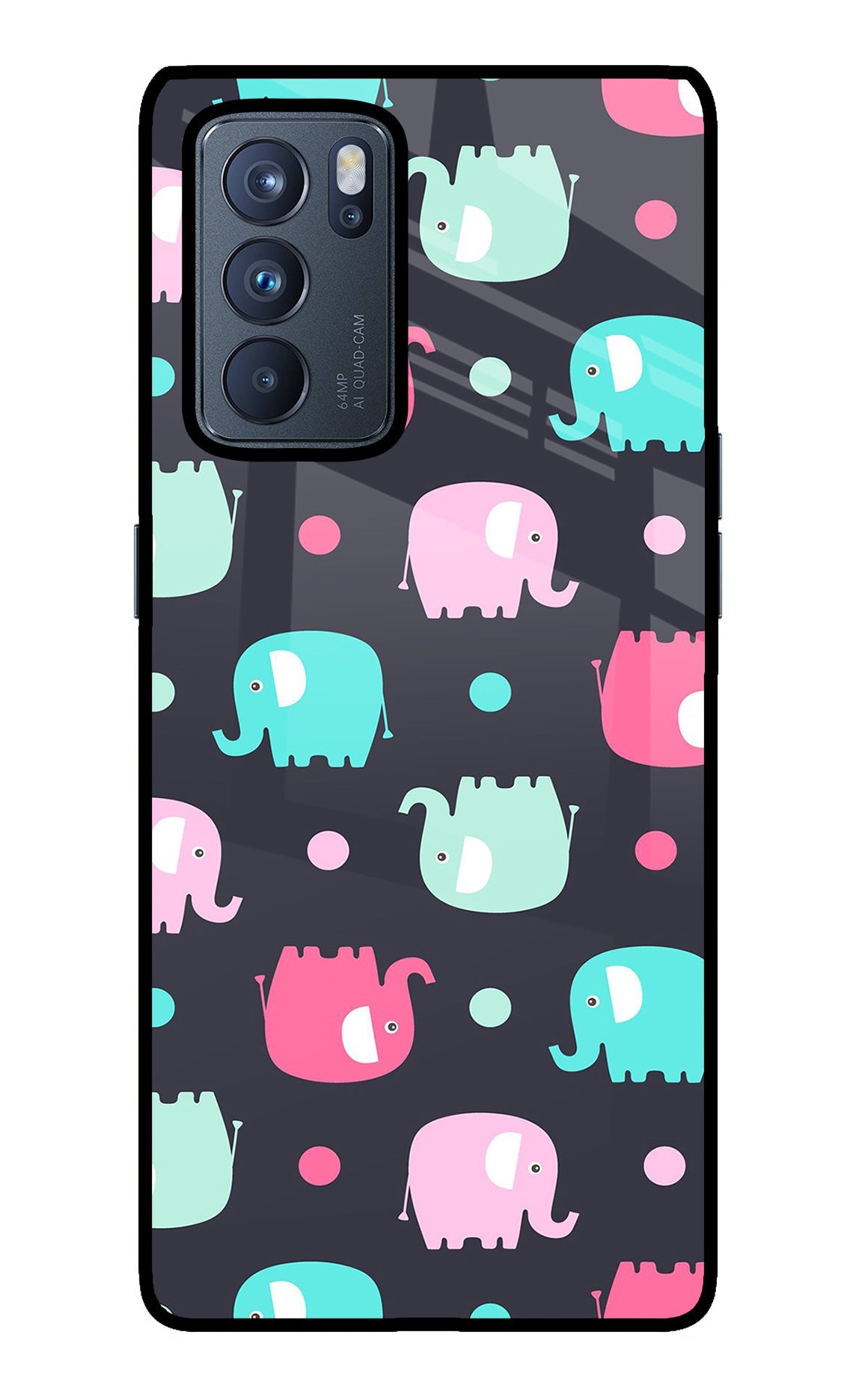 Elephants Oppo Reno6 Pro 5G Glass Case