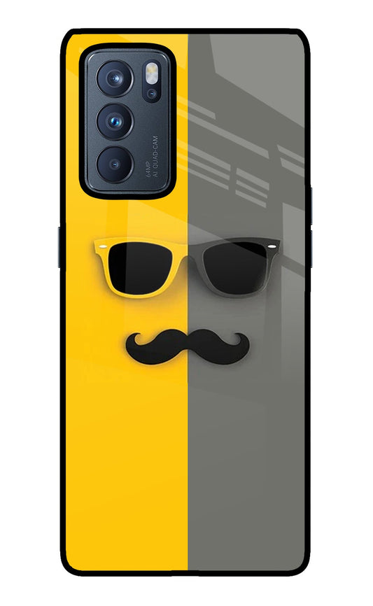 Sunglasses with Mustache Oppo Reno6 Pro 5G Glass Case