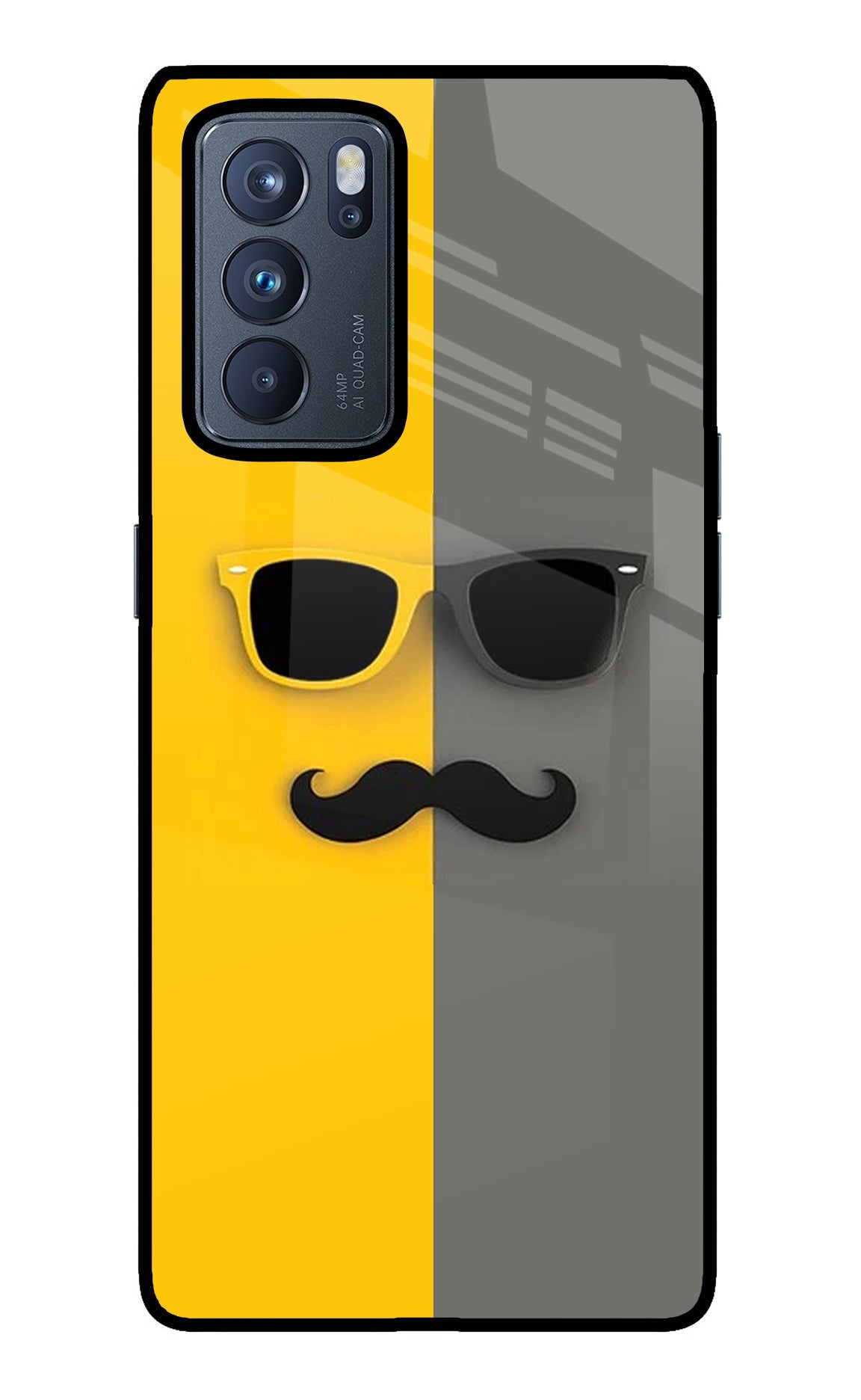 Sunglasses with Mustache Oppo Reno6 Pro 5G Back Cover