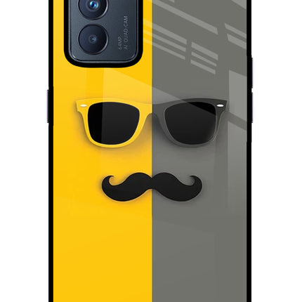 Sunglasses with Mustache Oppo Reno6 Pro 5G Glass Case