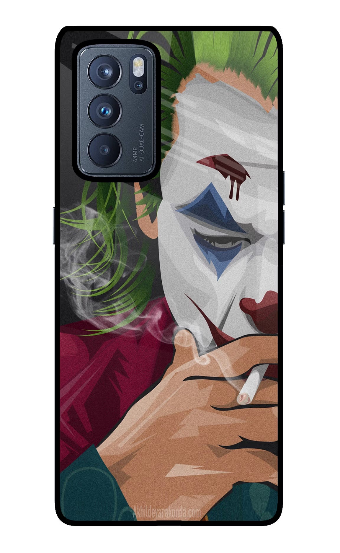 Joker Smoking Oppo Reno6 Pro 5G Glass Case Back Cover by Casekaro