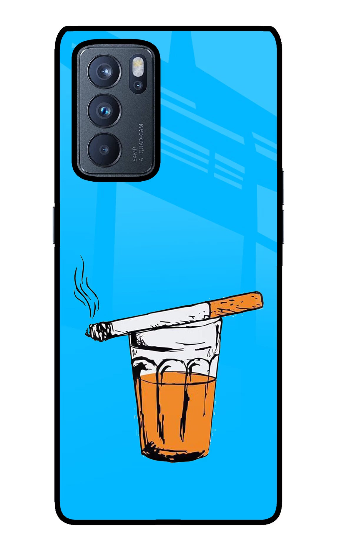 Chai Sutta Oppo Reno6 Pro 5G Glass Case Back Cover by Casekaro