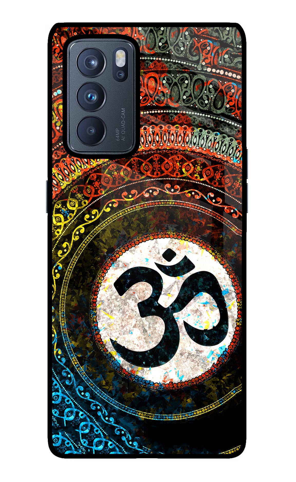Om Cultural Oppo Reno6 Pro 5G Glass Case Back Cover by Casekaro