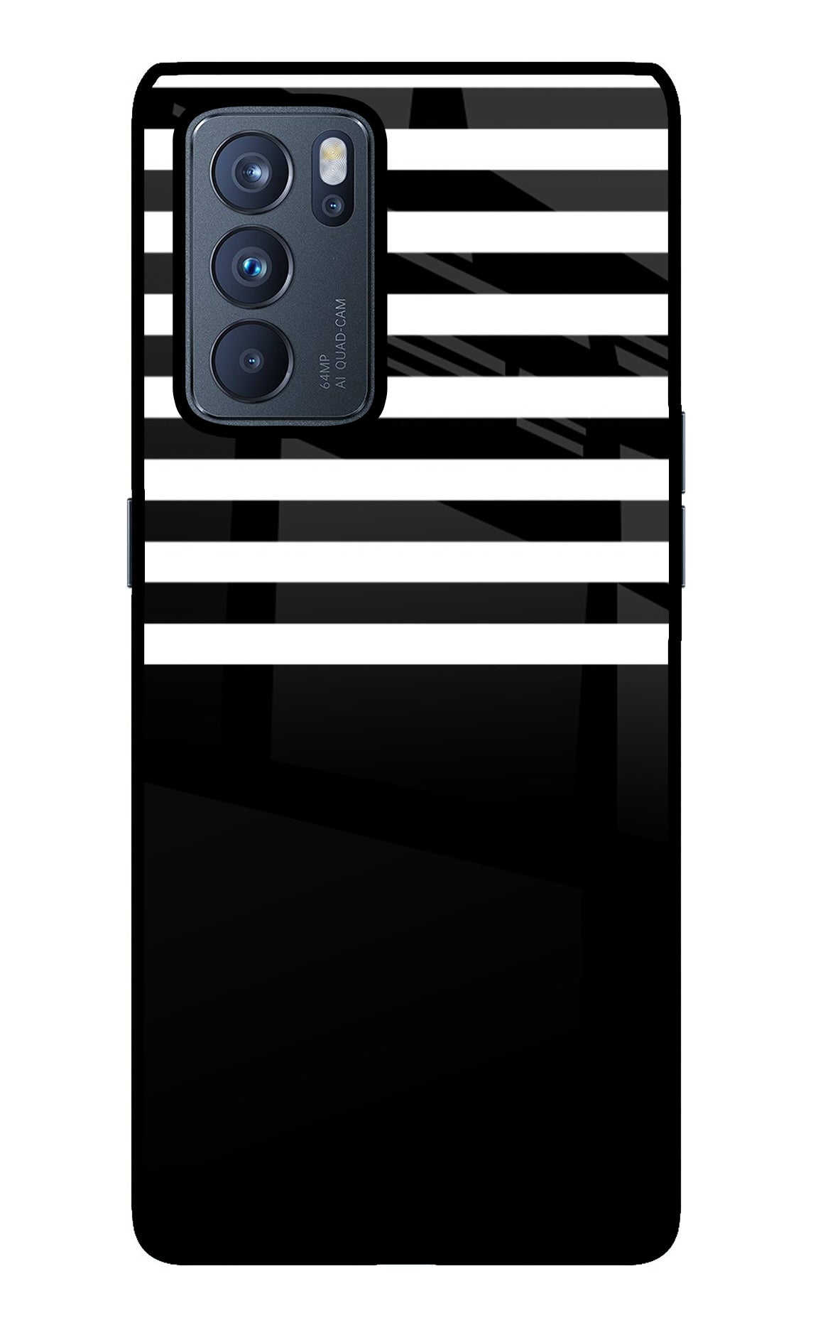 Black and White Print Oppo Reno6 Pro 5G Glass Case