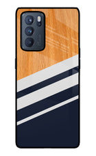 Blue and white wooden Oppo Reno6 Pro 5G Glass Case