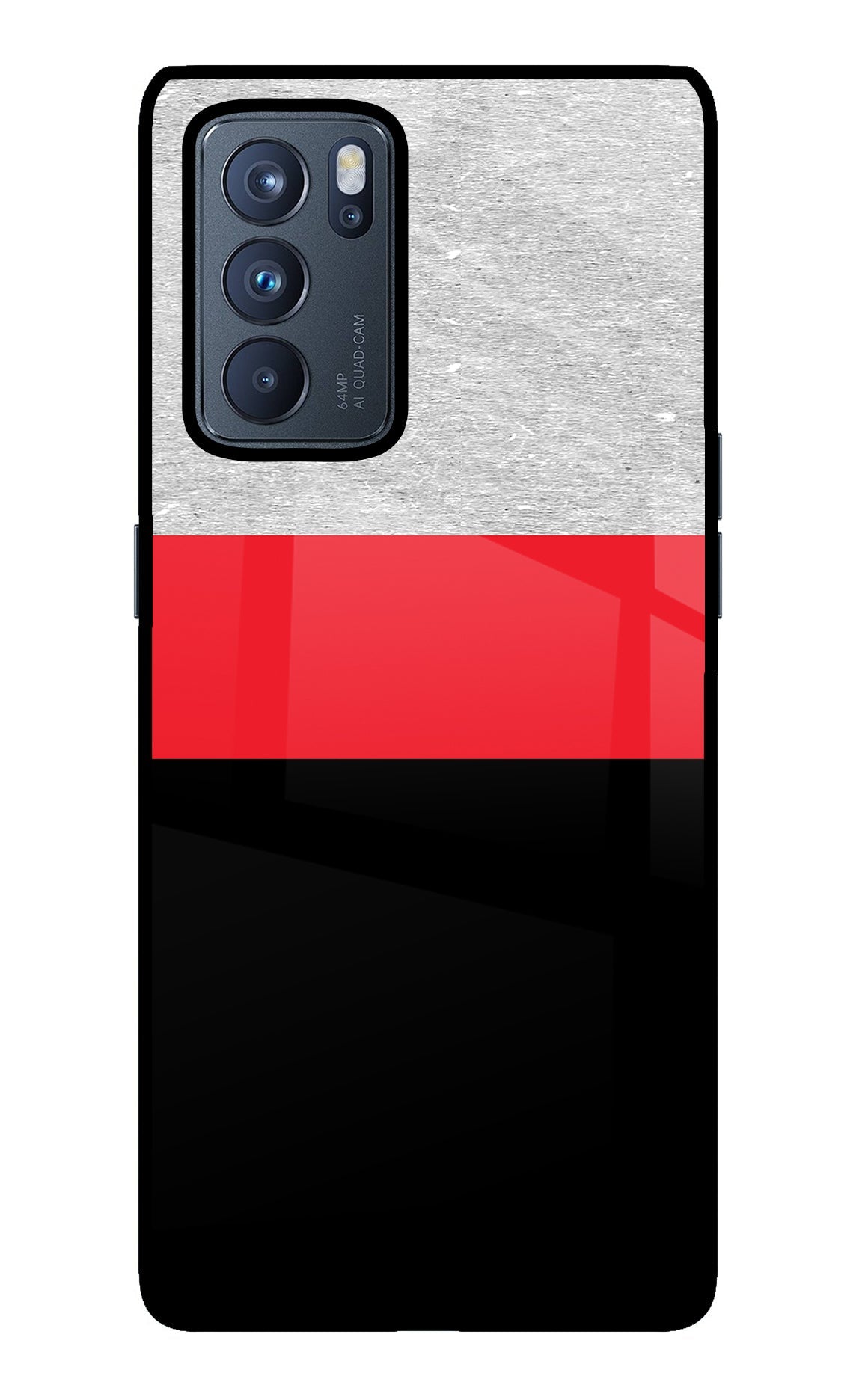 Tri Color Pattern Oppo Reno6 Pro 5G Glass Case