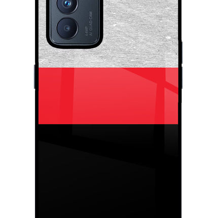 Tri Color Pattern Oppo Reno6 Pro 5G Glass Case