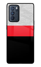 Tri Color Pattern Oppo Reno6 Pro 5G Glass Case Back Cover by Casekaro
