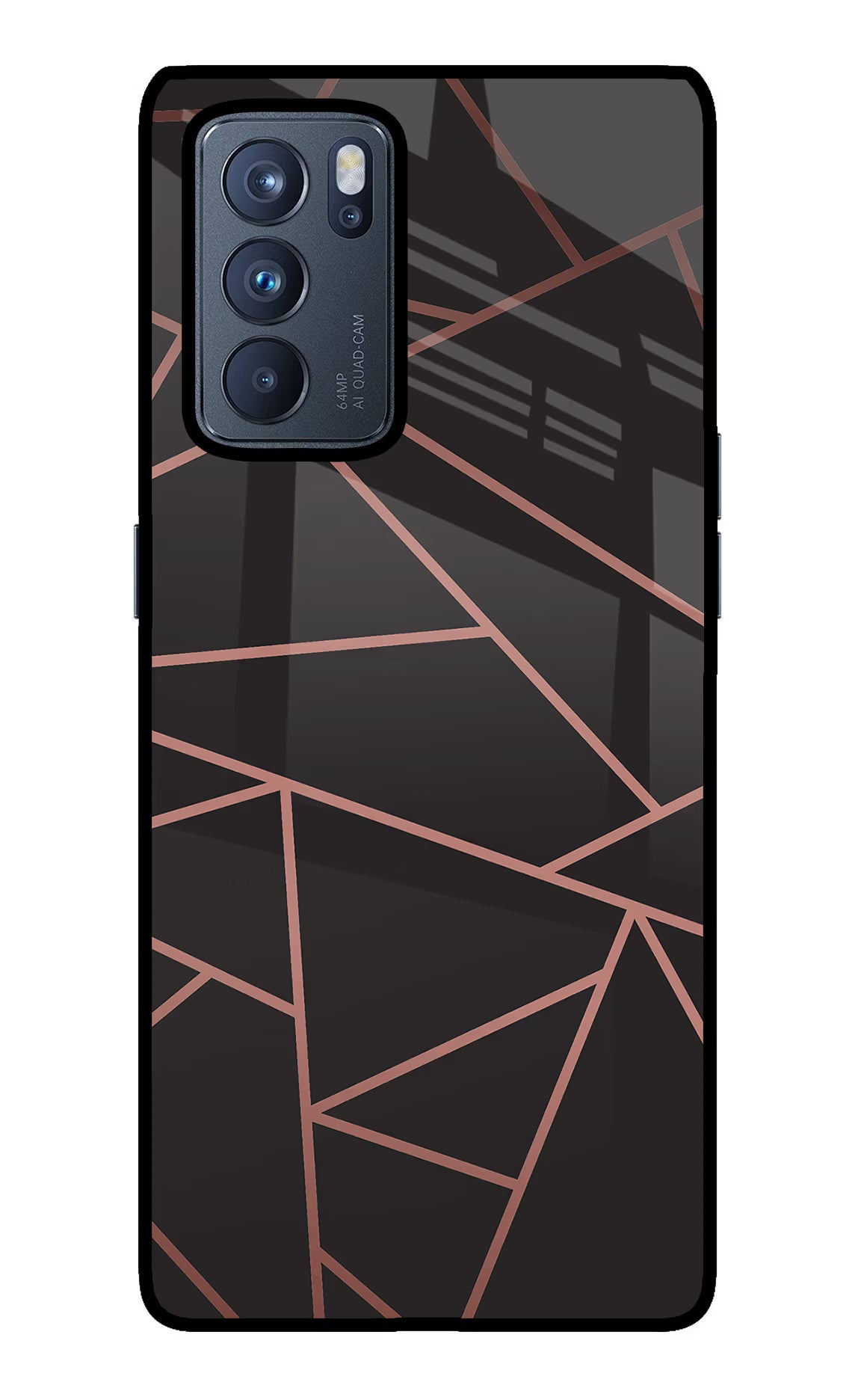 Geometric Pattern Oppo Reno6 Pro 5G Glass Case Back Cover by Casekaro