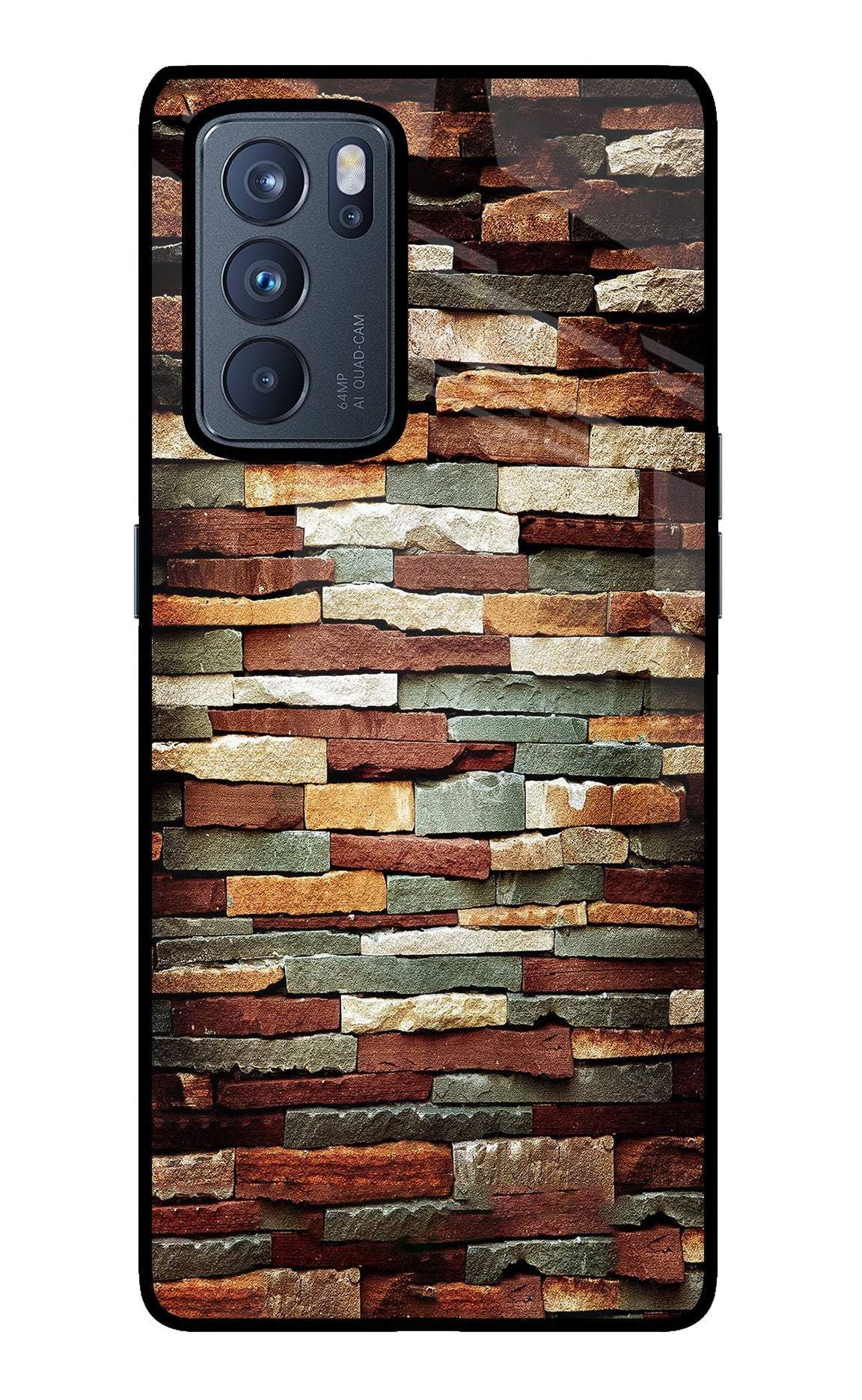 Bricks Pattern Oppo Reno6 Pro 5G Glass Case