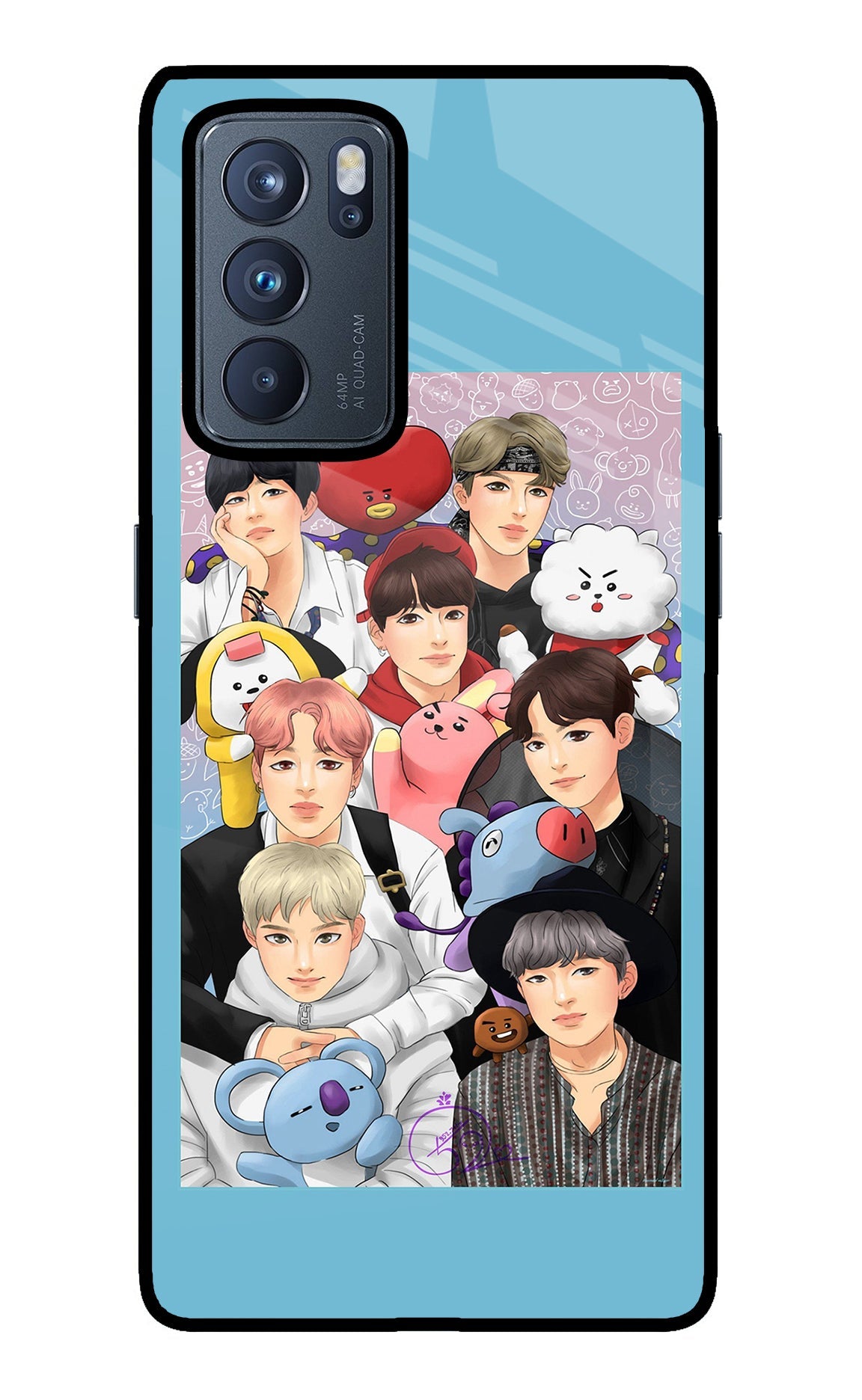 BTS with animals Oppo Reno6 Pro 5G Back Cover