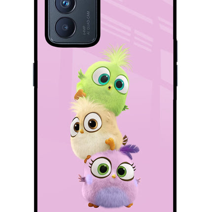 Cute Little Birds Oppo Reno6 Pro 5G Glass Case Back Cover by Casekaro