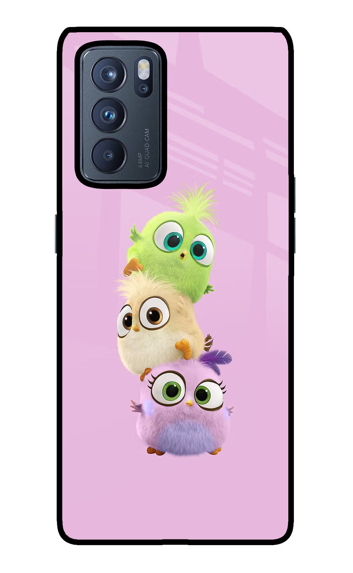 Cute Little Birds Oppo Reno6 Pro 5G Glass Case Back Cover by Casekaro