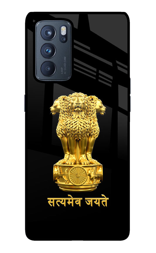 Satyamev Jayate Golden Oppo Reno6 Pro 5G Glass Case