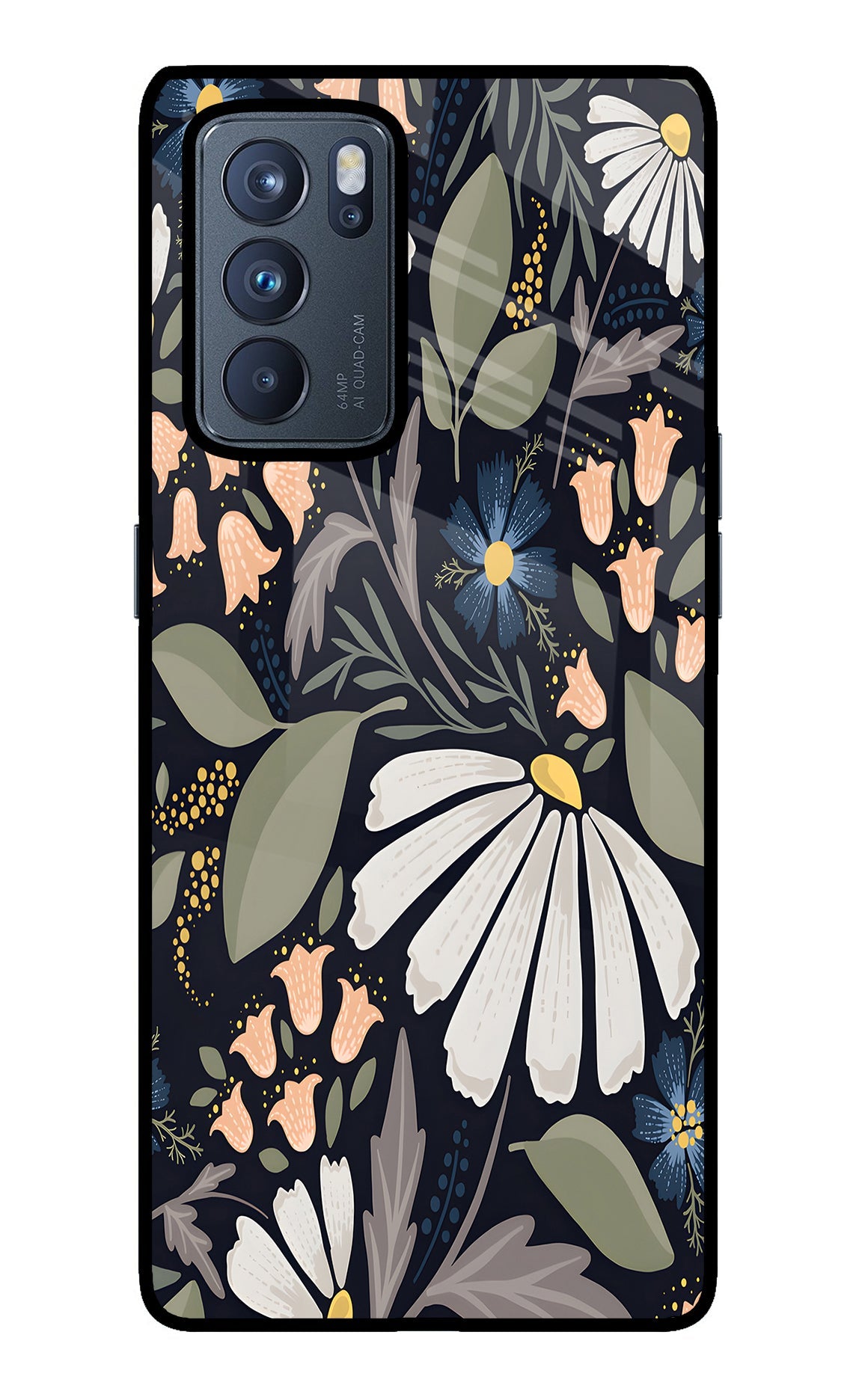 Flowers Art Oppo Reno6 Pro 5G Glass Case