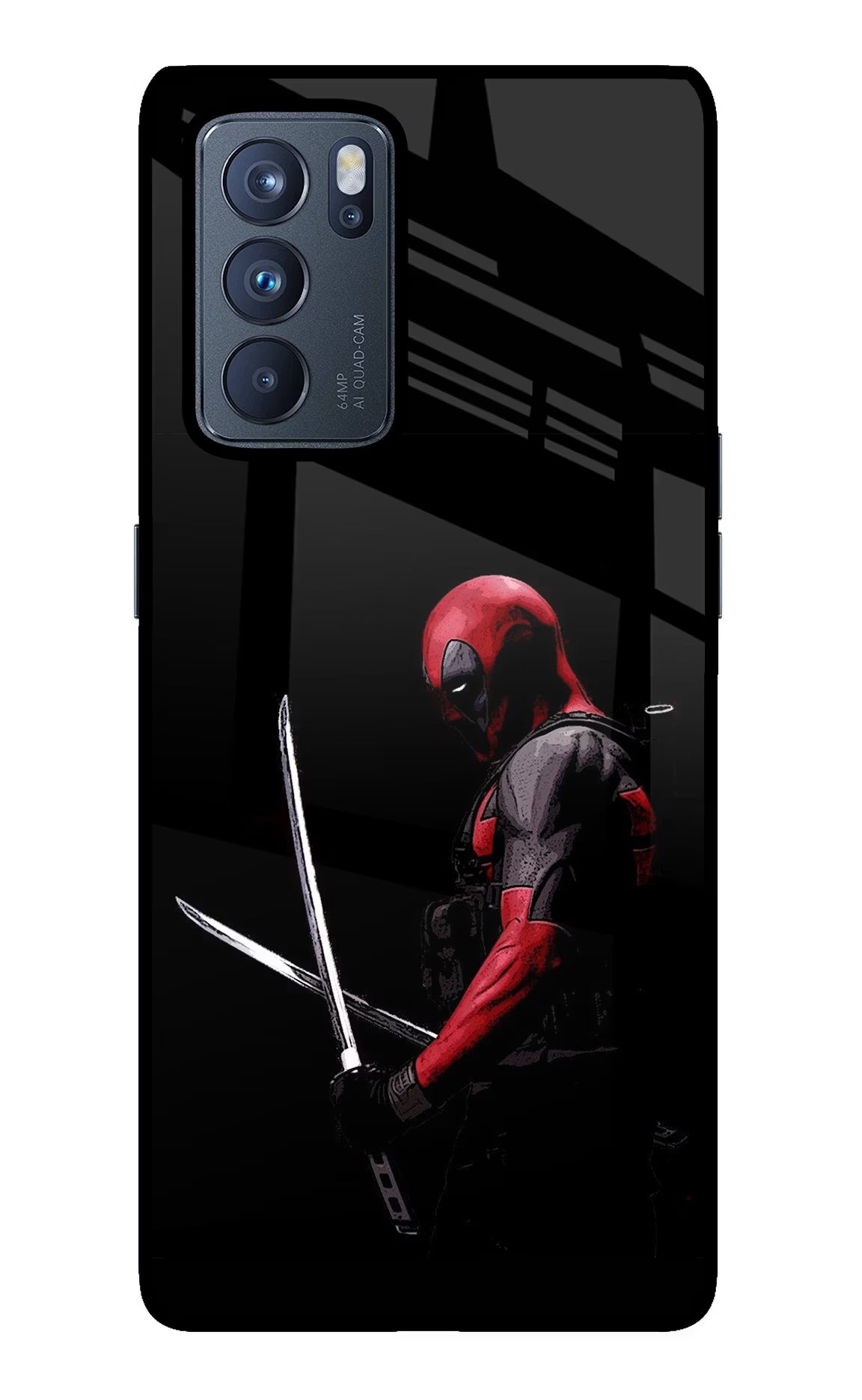 Deadpool Oppo Reno6 Pro 5G Glass Case Back Cover by Casekaro