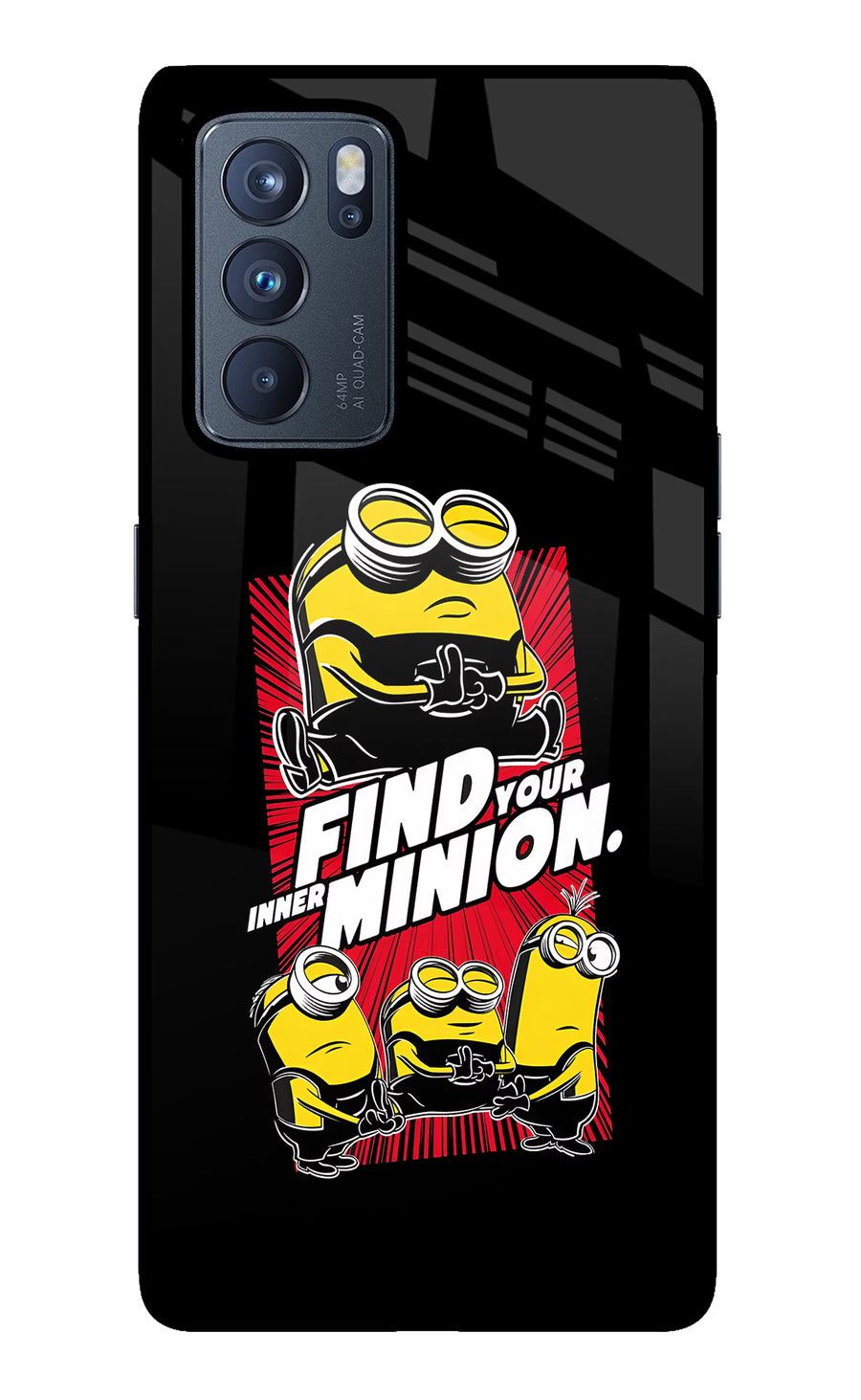 Find your inner Minion Oppo Reno6 Pro 5G Back Cover, Glass case