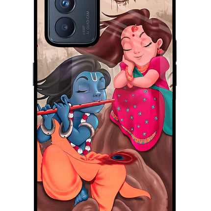 Radhe Krishna Oppo Reno6 Pro 5G Glass Case Back Cover by Casekaro