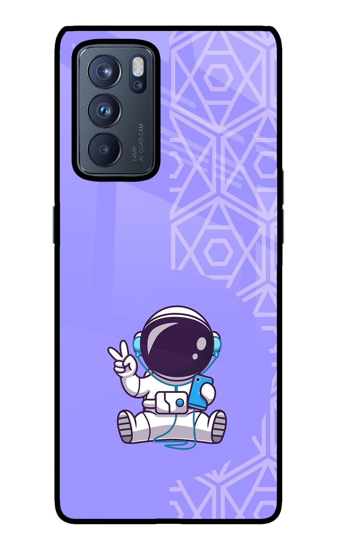 Cute Astronaut Chilling Oppo Reno6 Pro 5G Back Cover