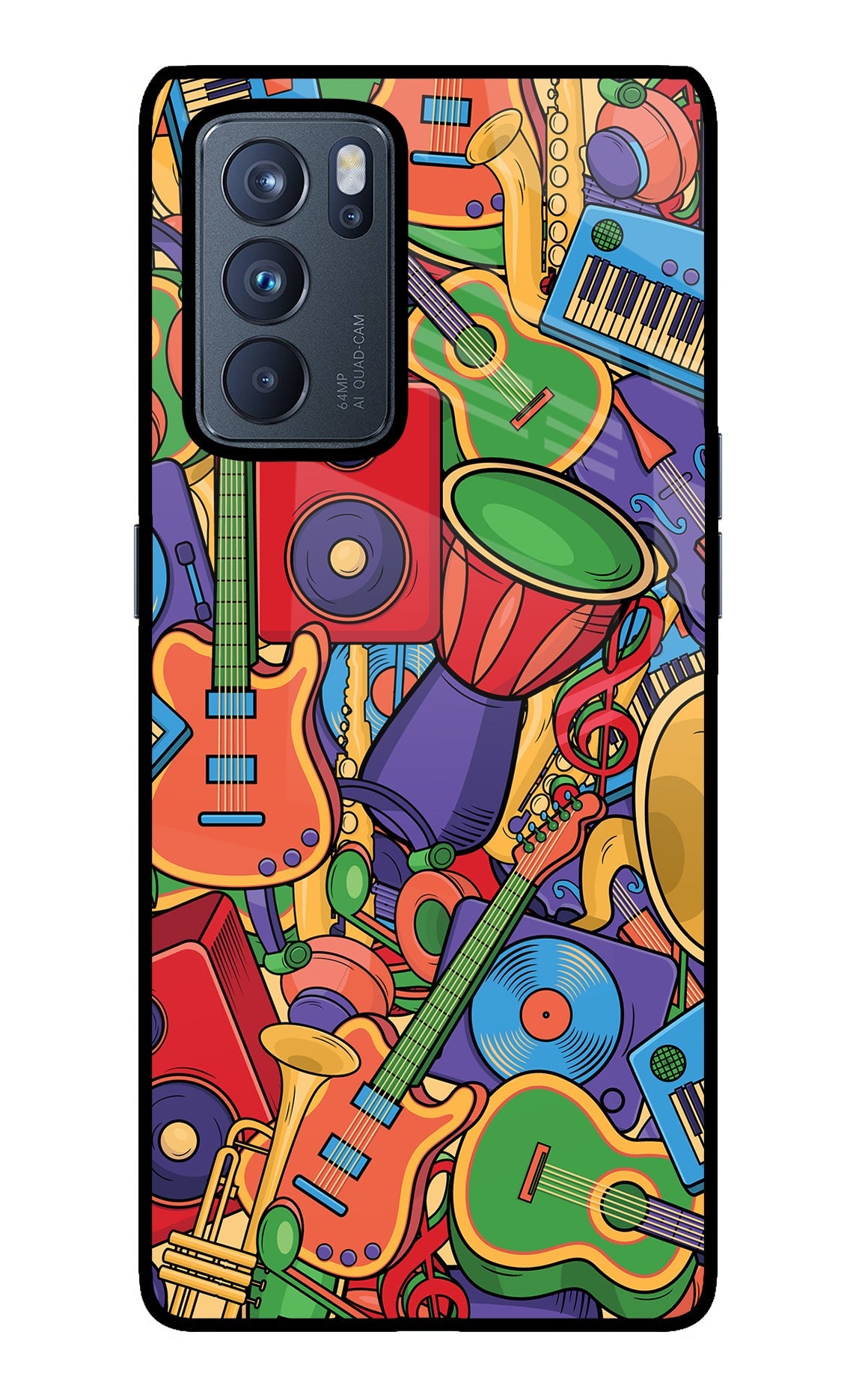 Music Instrument Doodle Oppo Reno6 Pro 5G Back Cover
