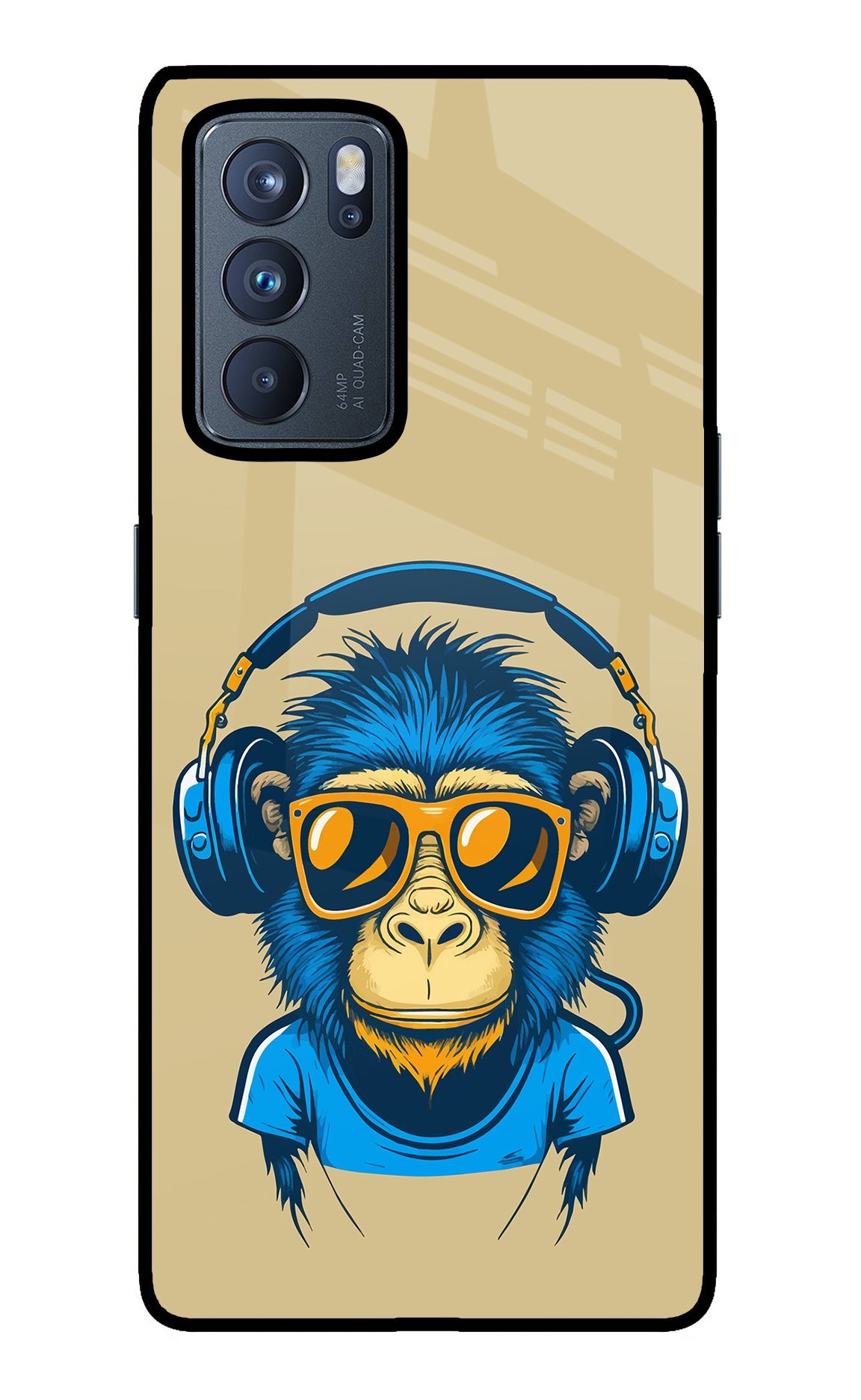 Monkey Headphone Oppo Reno6 Pro 5G Glass Case