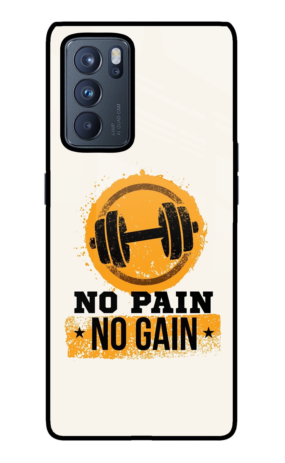No Pain No Gain Oppo Reno6 Pro 5G Glass Case