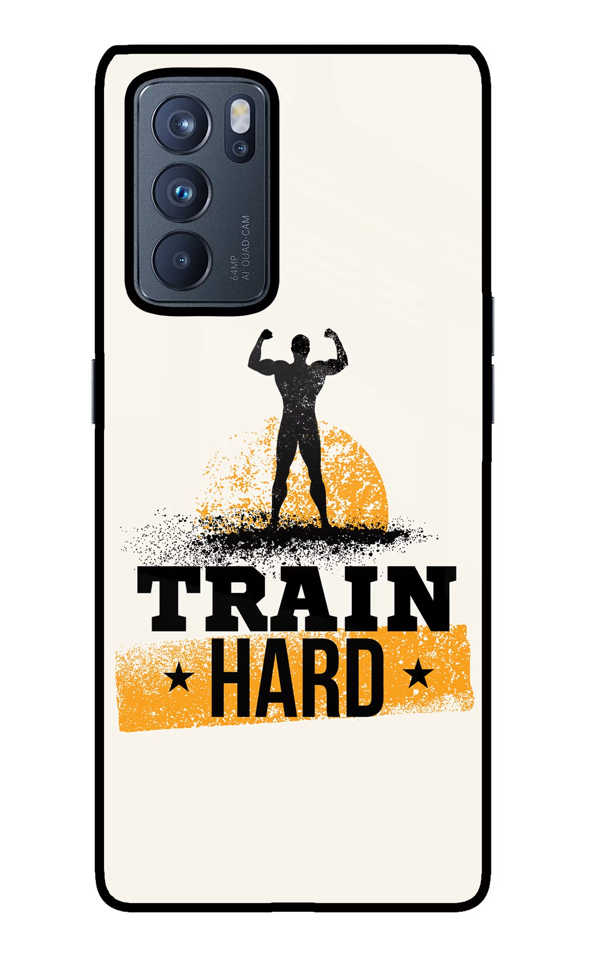 Train Hard Oppo Reno6 Pro 5G Glass Case Back Cover by Casekaro