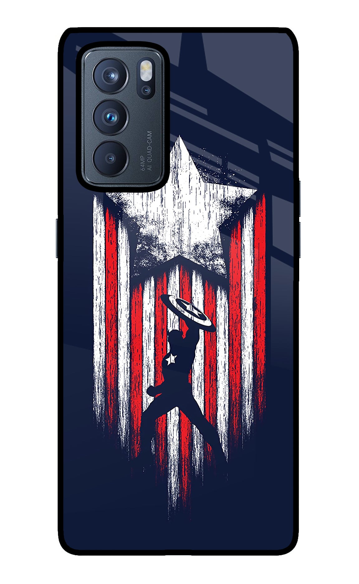 Captain America Marvel Art Oppo Reno6 Pro 5G Glass Case