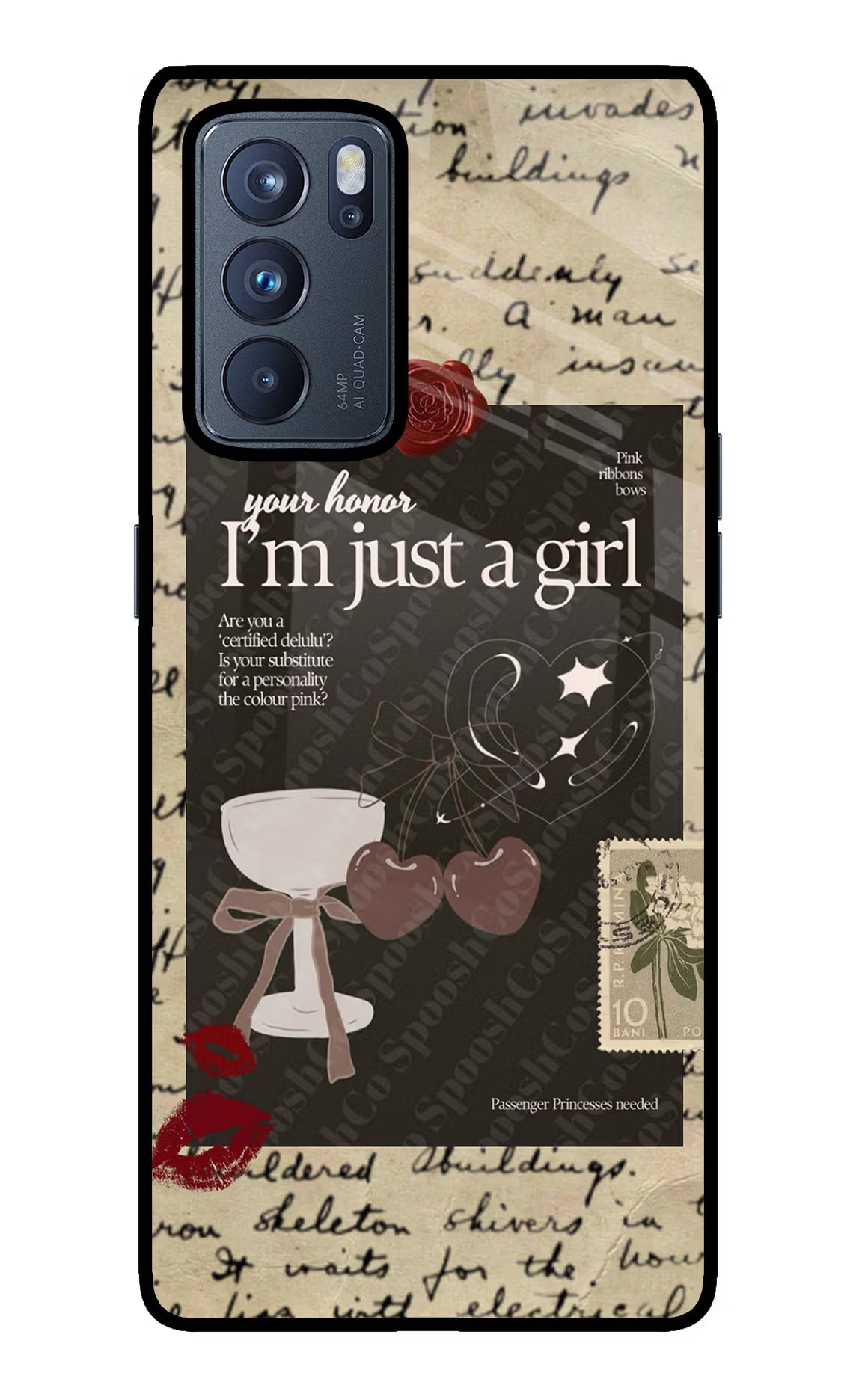 I am just a girl Oppo Reno6 Pro 5G Glass Case Back Cover by Casekaro