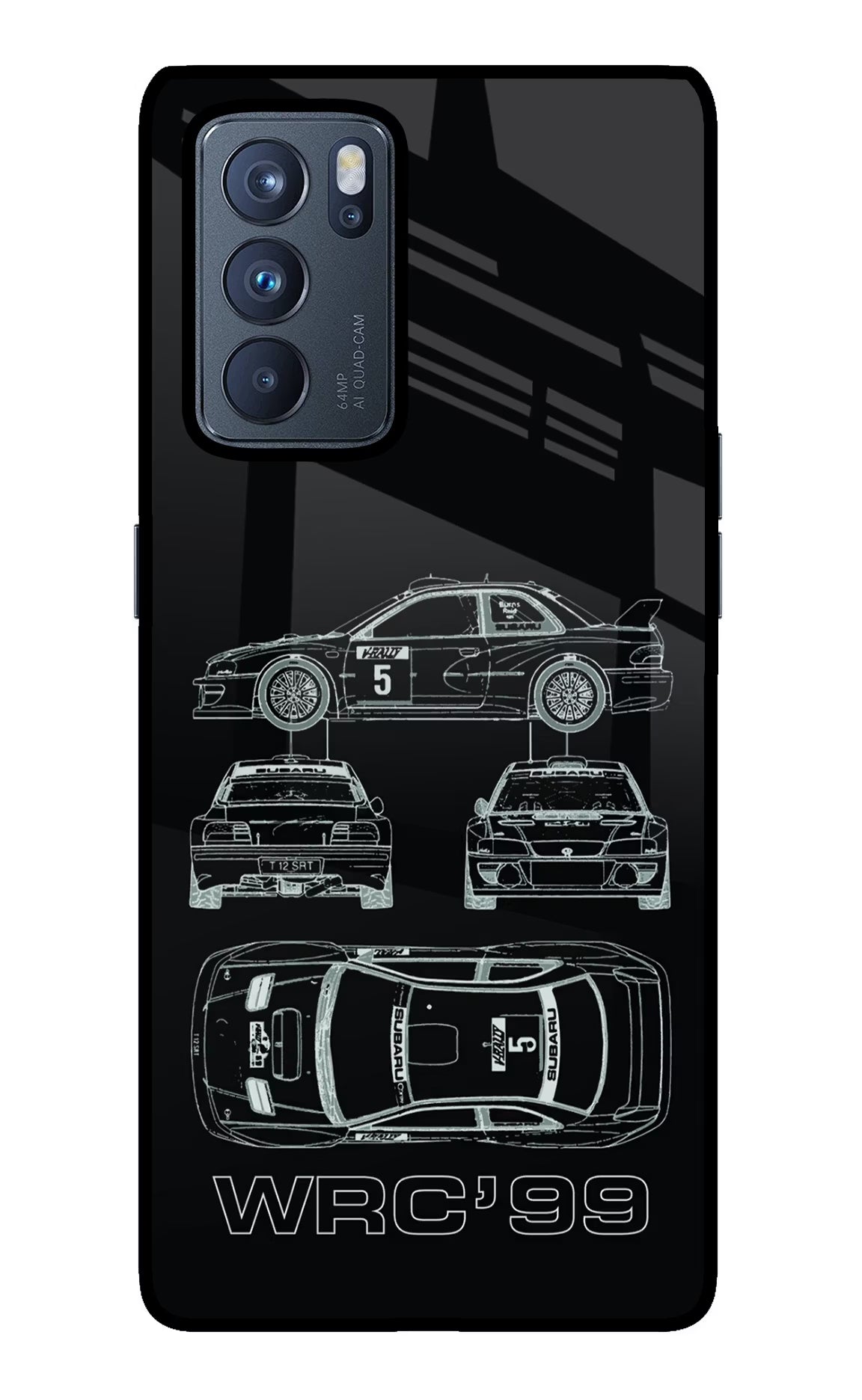 WRC'99 Oppo Reno6 Pro 5G Glass Case Back Cover by Casekaro