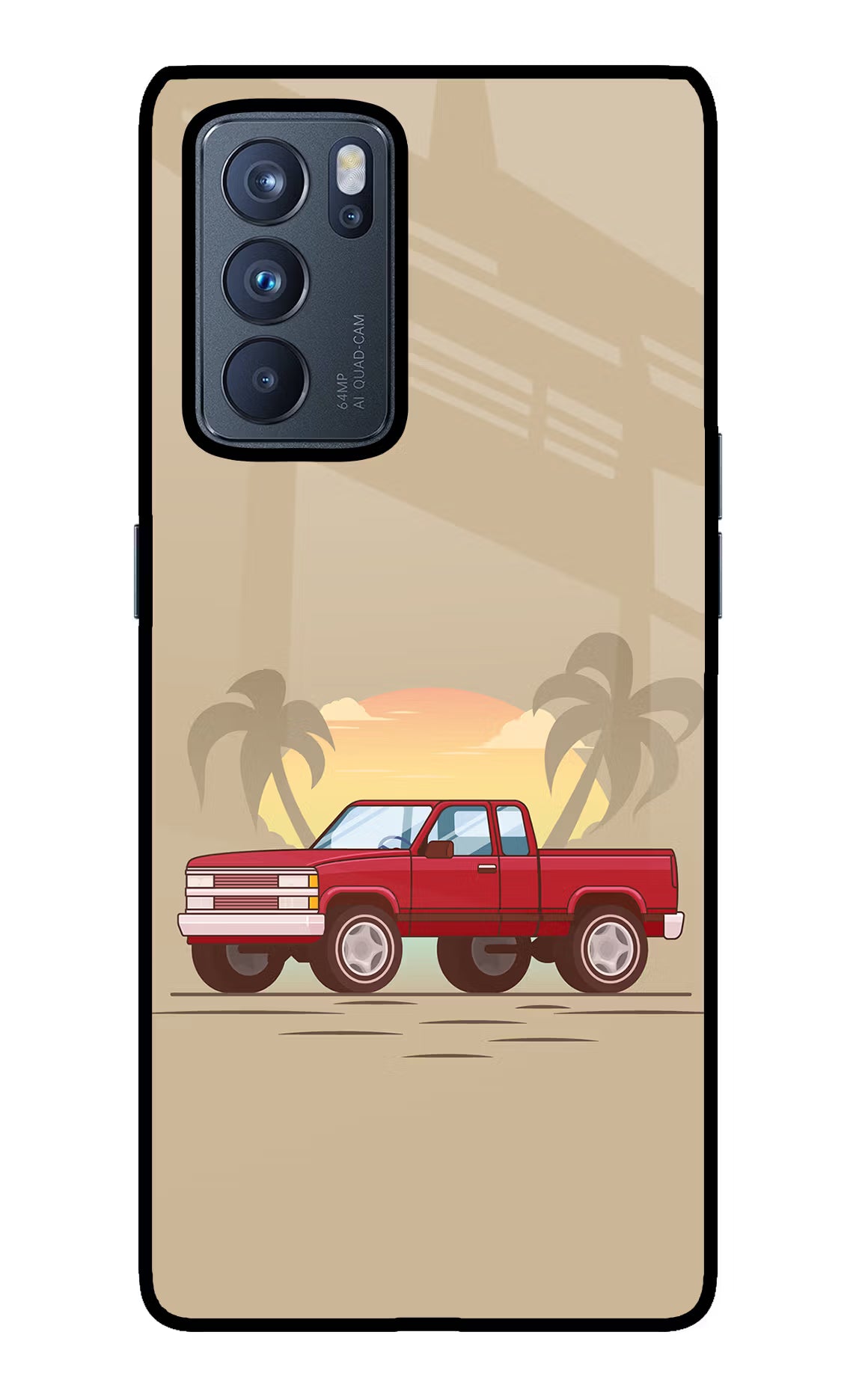 Desert Classic Drive Oppo Reno6 Pro 5G Glass Case Back Cover by Casekaro