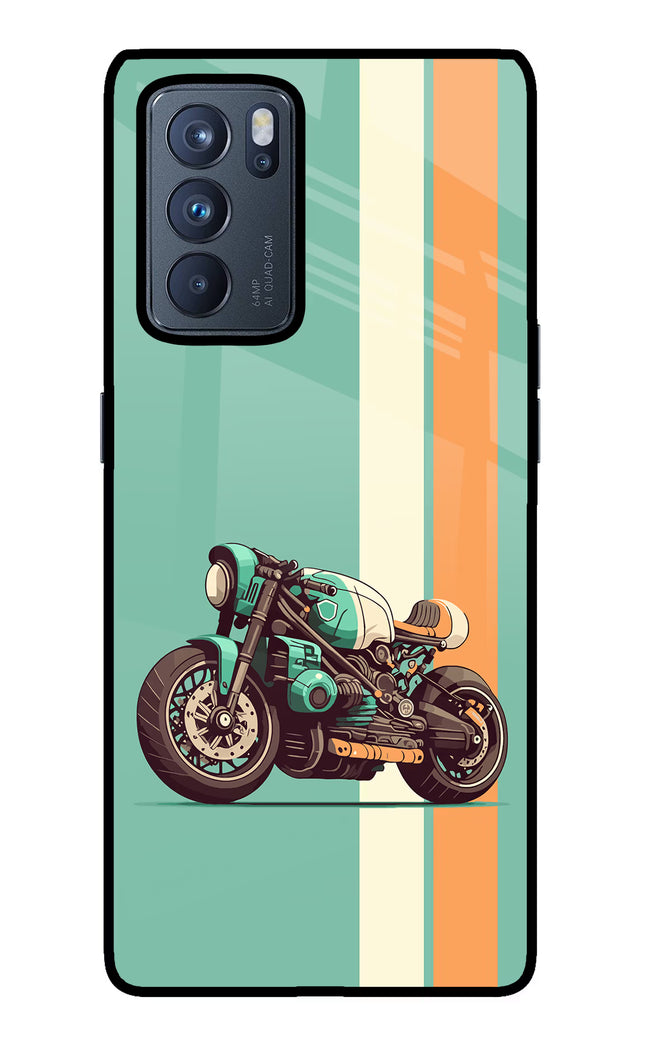 Striped Moto Drift Oppo Reno6 Pro 5G Glass Case