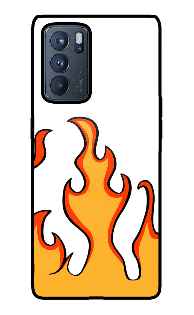 Fired Up – White Oppo Reno6 Pro 5G Glass Case