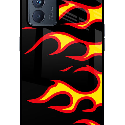 Side Sweep Flames Oppo Reno6 Pro 5G Glass Case