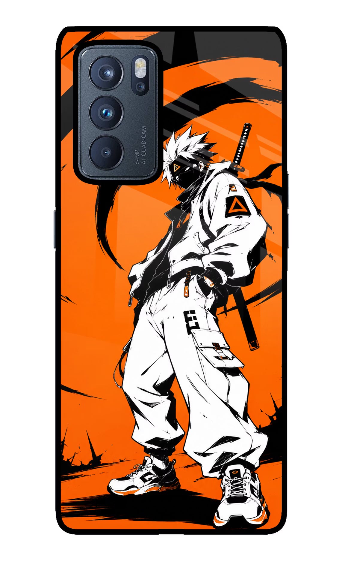 Street Samurai  Oppo Reno6 Pro 5G Glass Case Back Cover by Casekaro