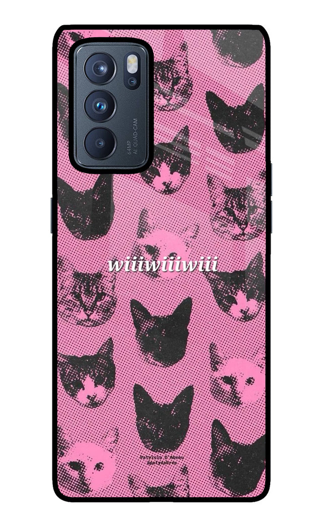 Pink Cats Oppo Reno6 Pro 5G Glass Case