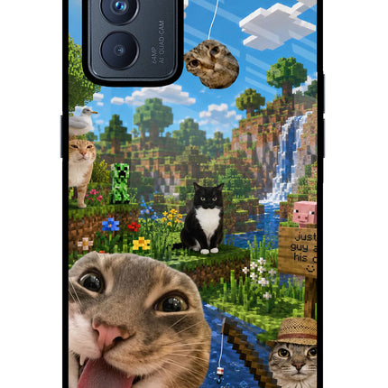 Minecraft Cat Chaos Oppo Reno6 Pro 5G Glass Case