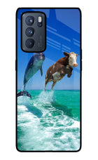 Dolphin vs Cow Oppo Reno6 Pro 5G Glass Case