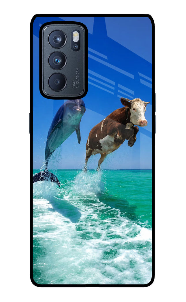 Dolphin vs Cow Oppo Reno6 Pro 5G Glass Case