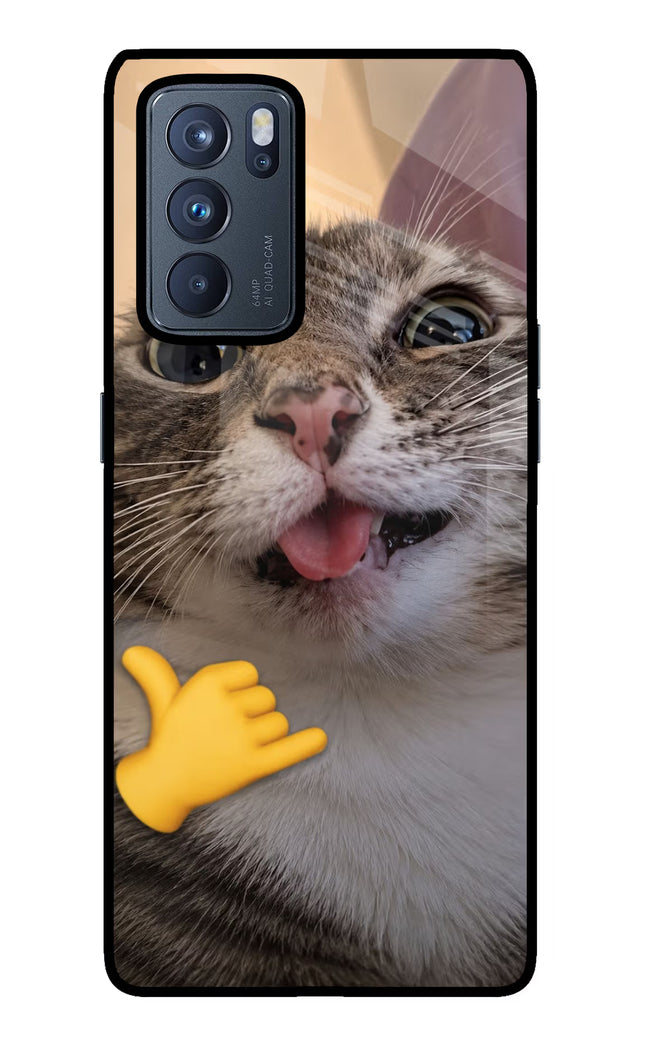 Silly Cat Call Oppo Reno6 Pro 5G Glass Case