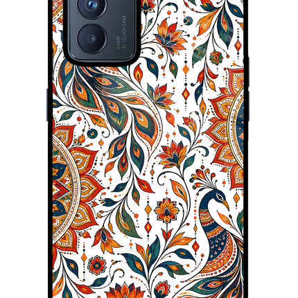 White Mayura Oppo Reno6 Pro 5G Glass Case