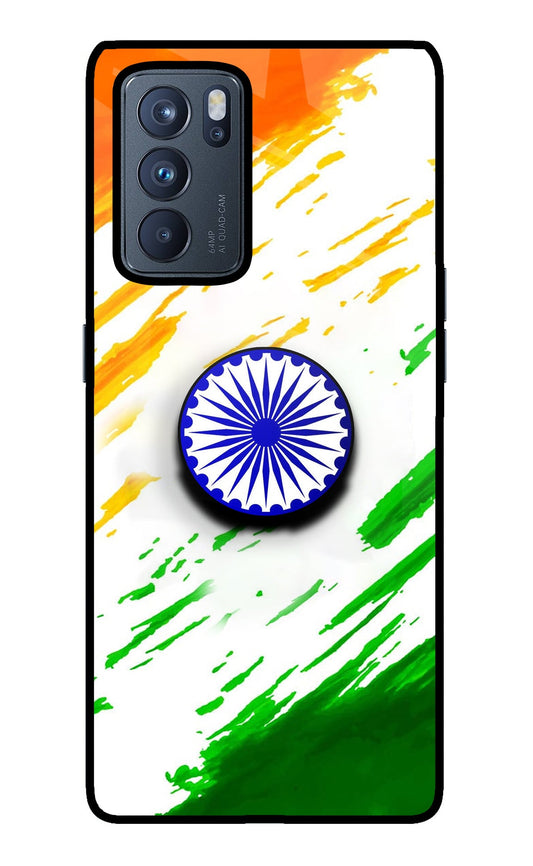 Indian Flag Ashoka Chakra Oppo Reno6 Pro 5G Glass Case