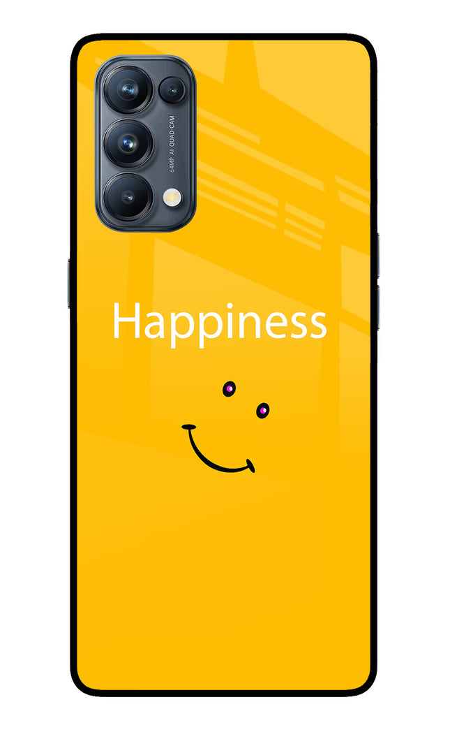 Happiness With Smiley Oppo Reno5 Pro 5G Glass Case Back Cover by Casekaro