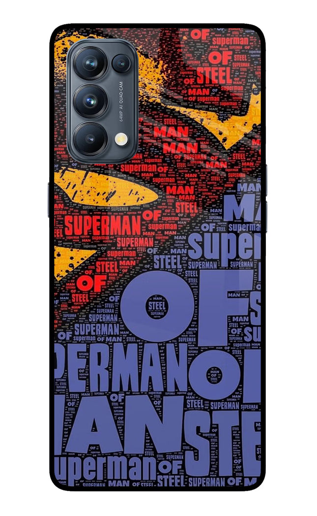 Superman Oppo Reno5 Pro 5G Glass Case Back Cover by Casekaro